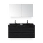 Dante Badmeubelset 120 cm - Black Oak - Wastafel Hardsteen, Ophalen of Verzenden, Nieuw