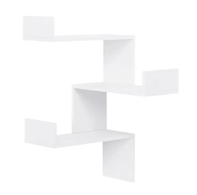 Witte Hoekplank met 3 Niveaus – Zwevend Wandrek 73 cm, Huis en Inrichting, Kasten | Boekenkasten, Nieuw, Verzenden