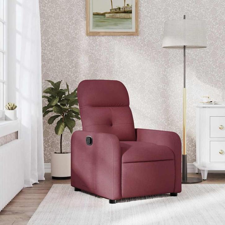 vidaXL Fauteuil verstelbaar stof wijnrood, Huis en Inrichting, Fauteuils, Nieuw, Verzenden