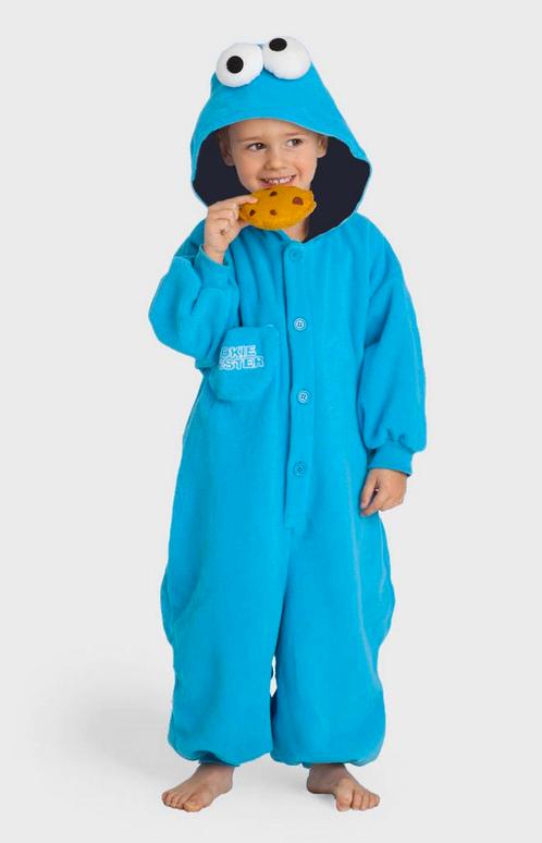 Onesie Koekiemonster Pak Kind Kostuum 128-134 Blauw Koekiemo, Kinderen en Baby's, Carnavalskleding en Verkleedspullen, Nieuw, Ophalen of Verzenden