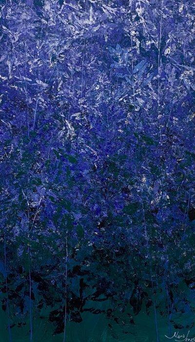 Mara. J XL - Indigo Bloom, Antiek en Kunst, Kunst | Schilderijen | Modern