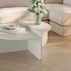 Salontafel Tondesdaslo 90x90x35 cm havermout [en.casa], Huis en Inrichting, Tafels | Salontafels, Verzenden, Nieuw