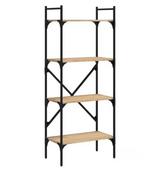 Industriële Opbergkast met 4 Planken – Eikenlook, Huis en Inrichting, Kasten | Boekenkasten, Verzenden, Nieuw