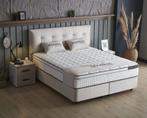 Outlet Opberg boxspring Modebedd 160x200 beige, Verzenden, Nieuw, Overige kleuren, Modern