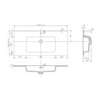 Wastafel Wiesbaden Ribbella 100 cm Mat Zwart, Doe-het-zelf en Verbouw, Sanitair, Ophalen of Verzenden, Nieuw
