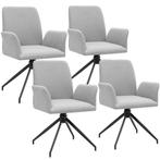 Draaibare fauteuil Daya, gestoffeerd - lichtgrijs, Set van 4, Huis en Inrichting, Stoelen, Verzenden, Nieuw