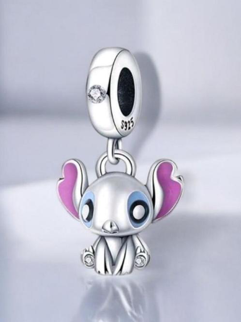Zilveren Stitch Bedel – 925 Sterling Zilver, Sieraden, Tassen en Uiterlijk, Bedels, 1 bedel, Nieuw, Zilver, Overige merken, Verzenden