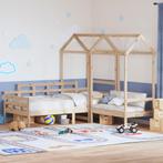 vidaXL Kinderbed met huisje en bankje massief grenenhout, Eenpersoons, Bruin, Verzenden, Nieuw