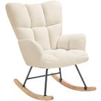 Schommelstoel Torve, gestoffeerd, bouclé-stof, houten glijde, Huis en Inrichting, Stoelen, Verzenden, Nieuw
