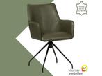 Leren draaibare eetkamerstoel Wave - Granada Moss, Huis en Inrichting, Barkrukken, 60 tot 90 cm, Nieuw, Leer, Ophalen of Verzenden