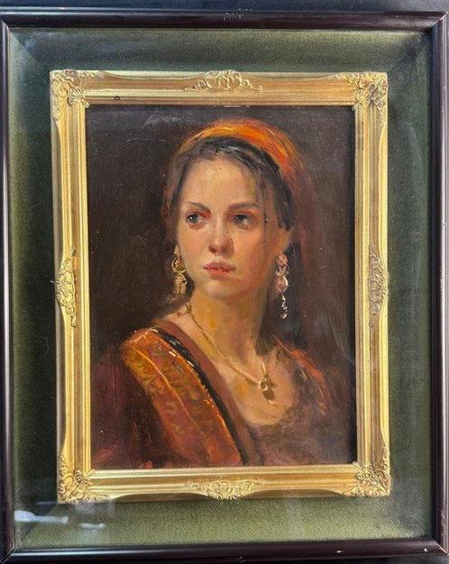 Italiaanse school (XX) - Ritratto di donna, Antiek en Kunst, Kunst | Schilderijen | Klassiek