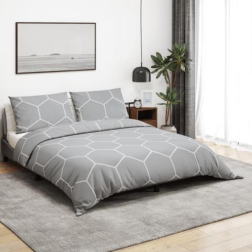 vidaXL Dekbedovertrekset 200x220 cm katoen grijs, Huis en Inrichting, Slaapkamer | Beddengoed, Grijs, Nieuw, Verzenden