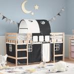 vidaXL Kinderhoogslaper met tunnel 80x200 cm grenenhout wit, Eenpersoons, Verzenden, Zwart, Nieuw