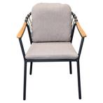 Nova dining tuinstoel met teak armleuning antraciet, Tuin en Terras, Tuinstoelen, Ophalen of Verzenden, Nieuw