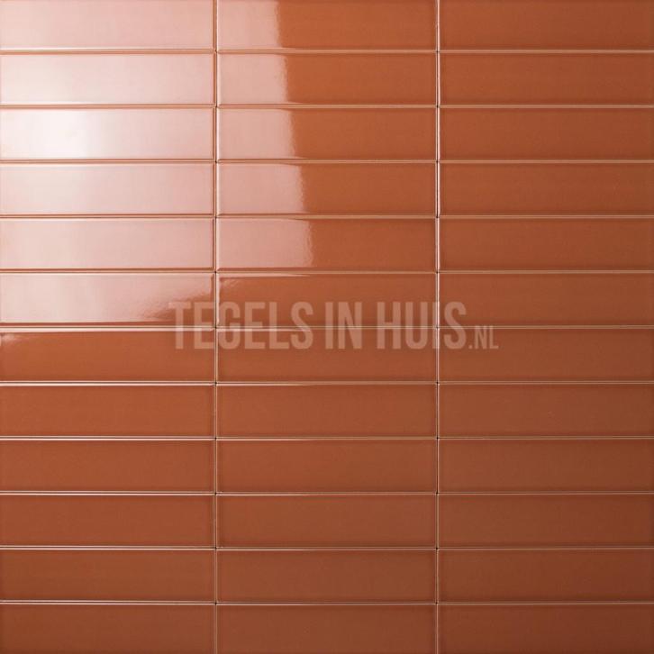 Wandtegel costa nova terracotta glans 5x20 ideaal voor, Doe-het-zelf en Verbouw, Tegels, Wandtegels, Nieuw, 10 m² of meer, Keramiek