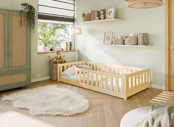 Kinderbed Vloerbed Owen - 80 x 160 - Naturel/hout beschikbaar voor biedingen