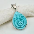 Turquoise - Zilver - Ketting met hanger - Natuurlijk turkse