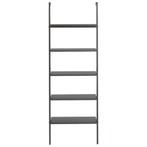 Ladderrek met 5 schappen 64x35x185 cm zwart (Kasten), Huis en Inrichting, Verzenden