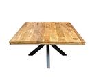 Eettafel vierkant Mangohout met matrix onderstel | 140x140, Huis en Inrichting, Tafels | Eettafels, Ophalen of Verzenden, Nieuw