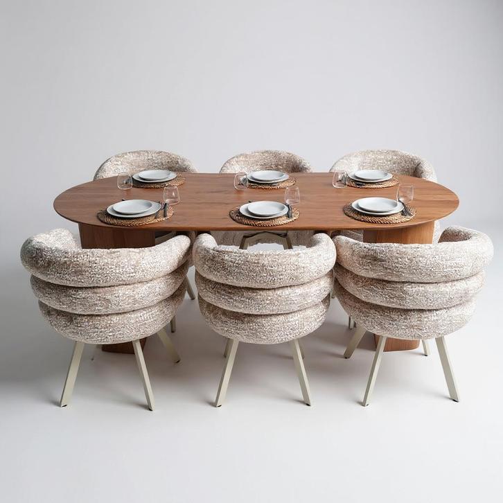 Tafel Plat Ovaal Eikenhout  Half Rond  240x100, Huis en Inrichting, Tafels | Eettafels