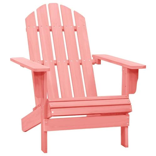 vidaXL Tuinstoel Adirondack massief vurenhout roze, Tuin en Terras, Tuinstoelen, Nieuw, Hout, Verzenden