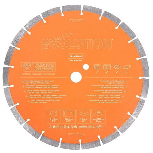 Evolution diamantblad gesegmenteerd Premium 300mm | PD300..., Doe-het-zelf en Verbouw, Gereedschap | Zaagmachines, Overige typen