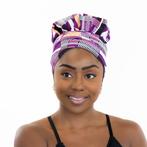 Easy headwrap / hoofddoek - Satijnen binnenkant - Paarse ken, Ophalen of Verzenden, Nieuw