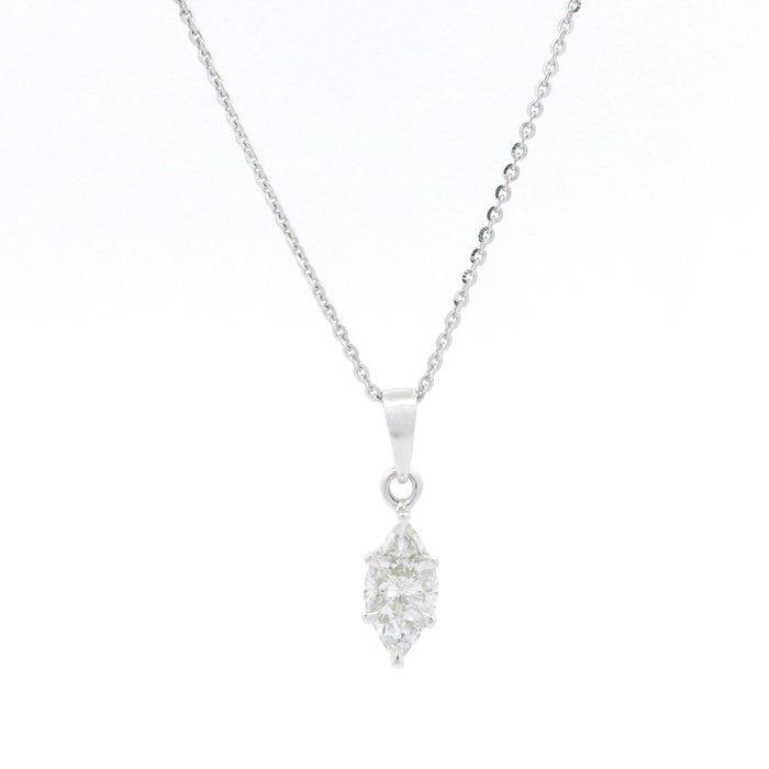 Ketting met hanger - 18 karaat Witgoud - 0.51ct. tw. Diamant, Sieraden, Tassen en Uiterlijk, Antieke sieraden