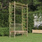 vidaXL Tuinbank met pergola 116 cm bamboe, Verzenden, Nieuw, Hout