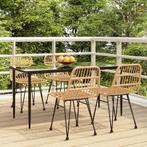 vidaXL 5-delige Tuinset poly rattan, 4 zitplaatsen, Nieuw, Tuinset, Verzenden