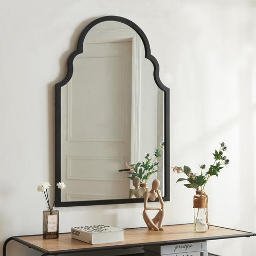[en.casa] Wandspiegel Hämeenkyrö 90x60 cm zwart, Huis en Inrichting, Woonaccessoires | Spiegels, Nieuw, Verzenden