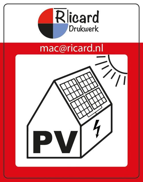 60x PV sticker 35 x 45 mm met eigen logo boven, Doe-het-zelf en Verbouw, Zonnepanelen en Toebehoren, Nieuw, Verzenden