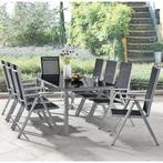 Aluminium tuinset - Milano - 9-delig - Zilver / Grijs, Tuin en Terras, Tuinsets en Loungesets, Verzenden, Nieuw