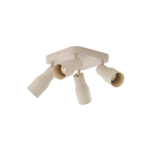 Plafondspot beige GU10 50mm vierkant 4-lichts - Stanley, Huis en Inrichting, Lampen | Spots, Nieuw, Metaal of Aluminium