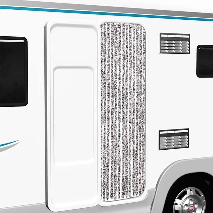 vidaXL Vliegengordijn 56x200 cm chenille bruin en beige, Huis en Inrichting, Stoffering | Gordijnen en Lamellen, Bruin, Nieuw