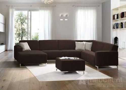 U-Bankstel Kerkdriel - u-banken - Bruin, Huis en Inrichting, Banken | Sofa's en Chaises Longues, Nieuw, Stof