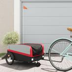 vidaXL Fietstrailer 45 kg ijzer zwart en rood, Verzenden, Nieuw
