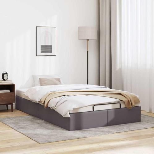 vidaXL Bedframe zonder matras 120x200 cm kunstleer grijs, Huis en Inrichting, Slaapkamer | Bedden, 120 cm, 200 cm, Grijs, Twijfelaar