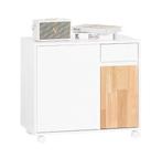 Witte Opbergkast met Lade – Mobiele Printerkast op Wielen, Verzenden, Nieuw in verpakking