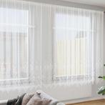 vidaXL Kantgordijn met gordijnen Wit 400x220cm Polyester, Huis en Inrichting, Stoffering | Gordijnen en Lamellen, Verzenden, Nieuw