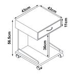 [en.casa] Bijzettafel op wielen Jokkmokk 56,5x43x43 cm bambo, Verzenden, Nieuw
