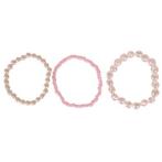 Setje van 3 kinderarmbandjes - roze, ivoor en doorzichtig NI, Sieraden, Tassen en Uiterlijk, Armbanden, Ophalen of Verzenden, Nieuw