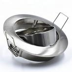 GU10 Inbouwspot Set - Mat Chroom - Inbouw Rond - Kantelbaar, Metaal of Aluminium, Nieuw, Ophalen of Verzenden, Led