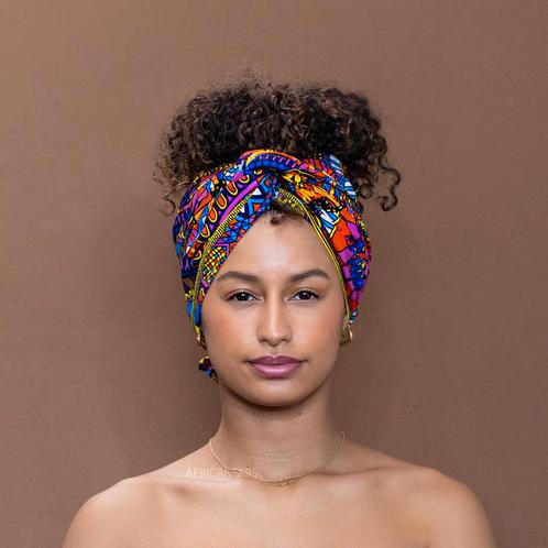 Afrikaanse Multicolor disks - headwrap, Kleding | Dames, Hoeden en Petten, Nieuw, Ophalen of Verzenden