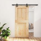 vidaXL Schuifdeur met beslag 90x210 cm massief grenenhout, Doe-het-zelf en Verbouw, Verzenden, Nieuw
