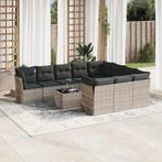 vidaXL 11-delige Loungeset met kussens poly rattan, Verzenden, Nieuw, Rotan, Loungeset