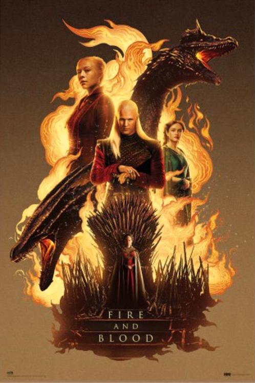 Poster House of the Dragon Fire and Blood 61x91,5cm, Verzamelen, Posters, Nieuw, A1 t/m A3, Verzenden