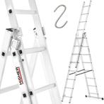 Vouwladder - 3x8 treden - werkhoogte 4,70 m - aluminium, Doe-het-zelf en Verbouw, Ladders en Trappen, Ophalen of Verzenden, Nieuw