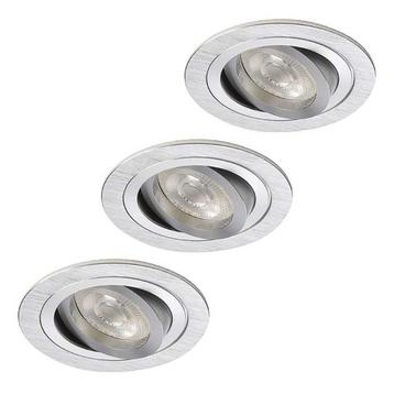3 spotjes aluminium | Inbouwspot LED dimbaar | 5.2W warm wit beschikbaar voor biedingen