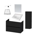 Badkamermeubelset NEXXT Small 80cm Mat Zwart, Ophalen of Verzenden, Nieuw, Bad
